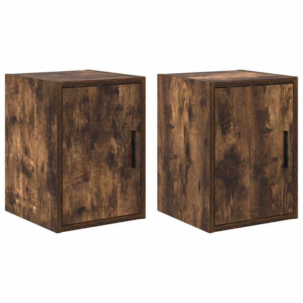 vidaXL Garage Wall Cabinets 2 pcs Smoked Oak Engineered Wood cabinet-image-OPC-PFW82RD-NEW