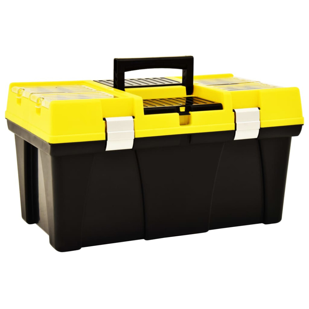 vidaXL Tool Box Plastic Yellow Tool Organisers Storage Assortment Cases Boxes