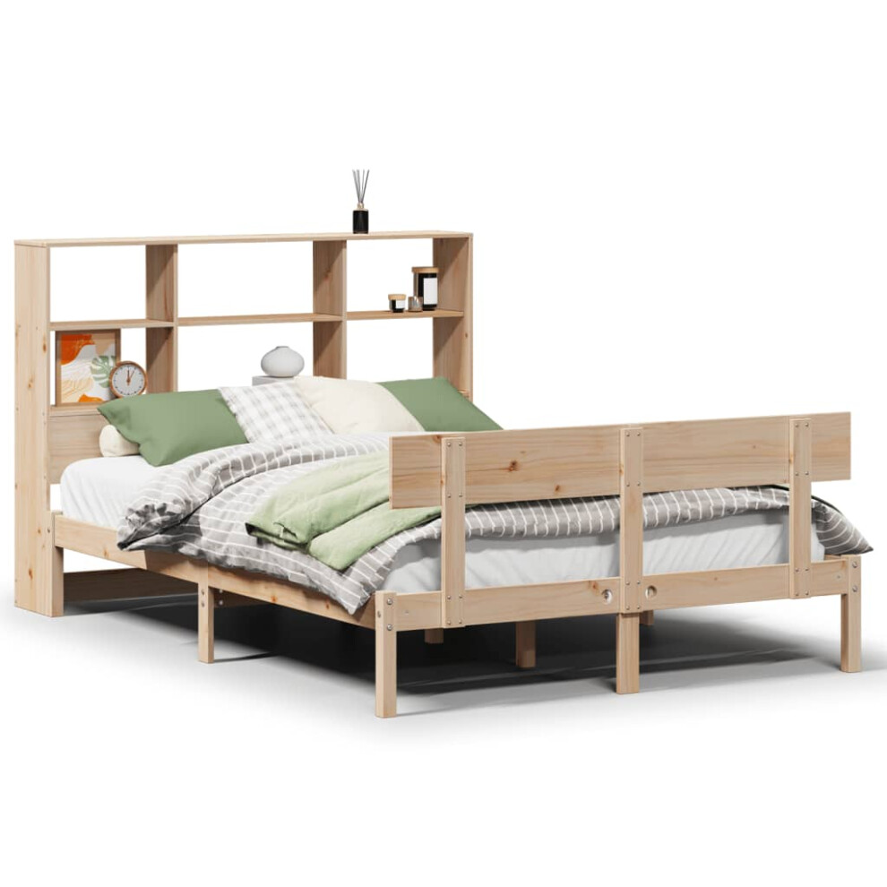 Vidaxl Bookcase Bed Without Mattress Home Bed Base 160X200 Cm Solid Wood Pine