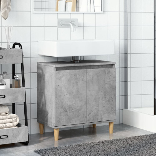 VidaXL vidaXL Sink Cabinet Vanity Unit Storage Cupboard Concrete Grey Engineered Wood 2