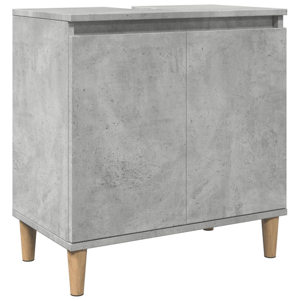 Vidaxl Sink Cabinet Vanity Unit Storage Cupboard Concrete Engineered Wood Grey