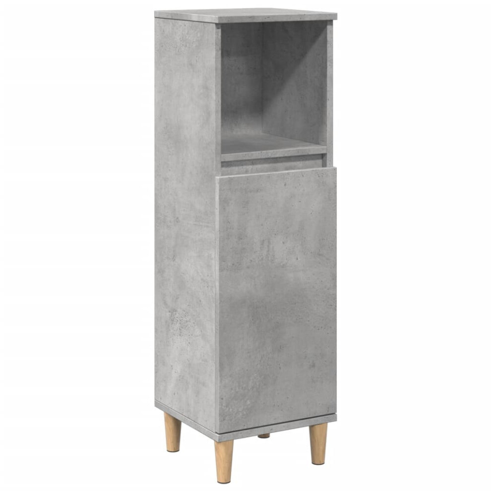 Vidaxl Bathroom Cabinet Cupboard Vanity Unit Concrete Engineered Wood Grey