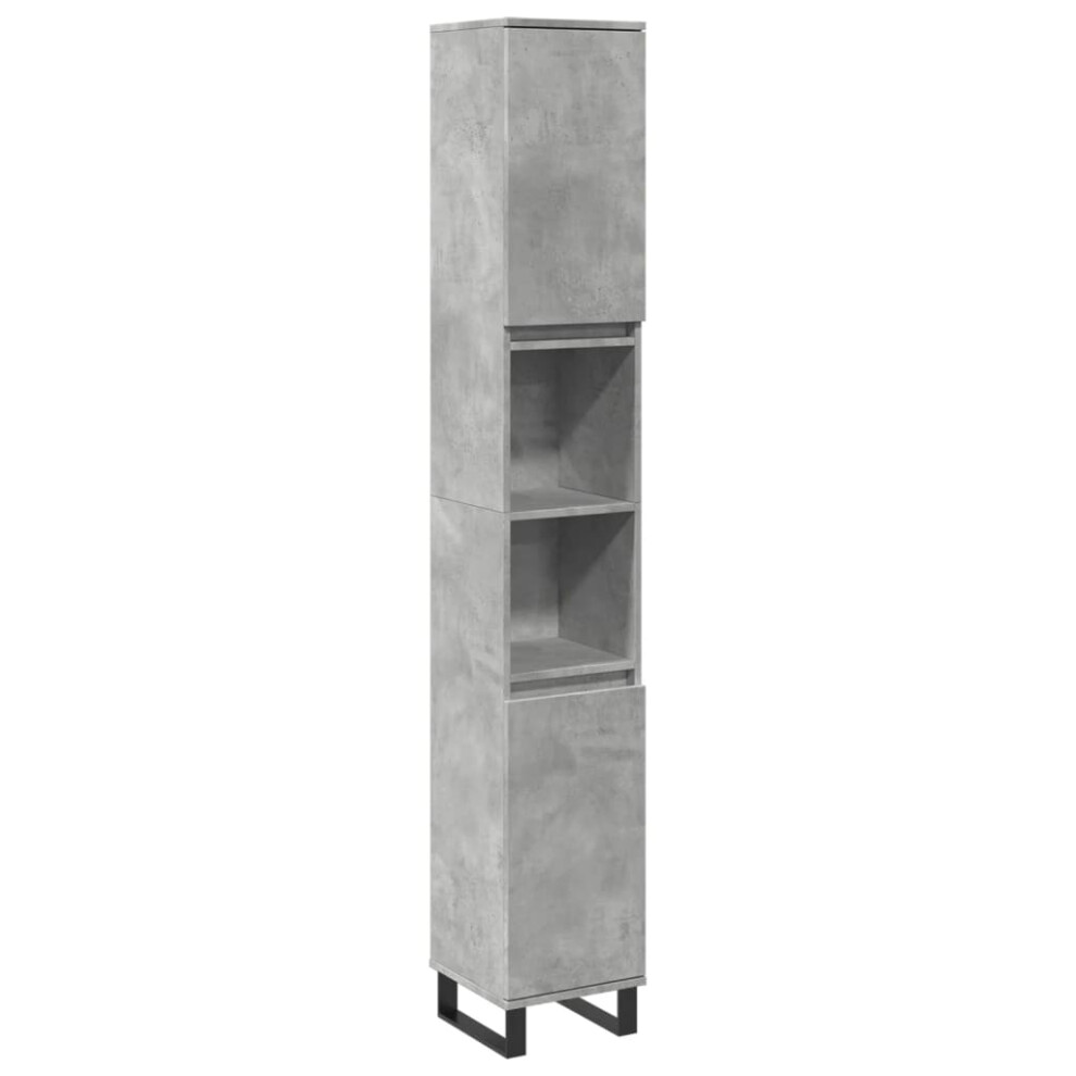 vidaXL Bathroom Cabinet Cupboard Vanity Unit Concrete Grey Engineered Wood