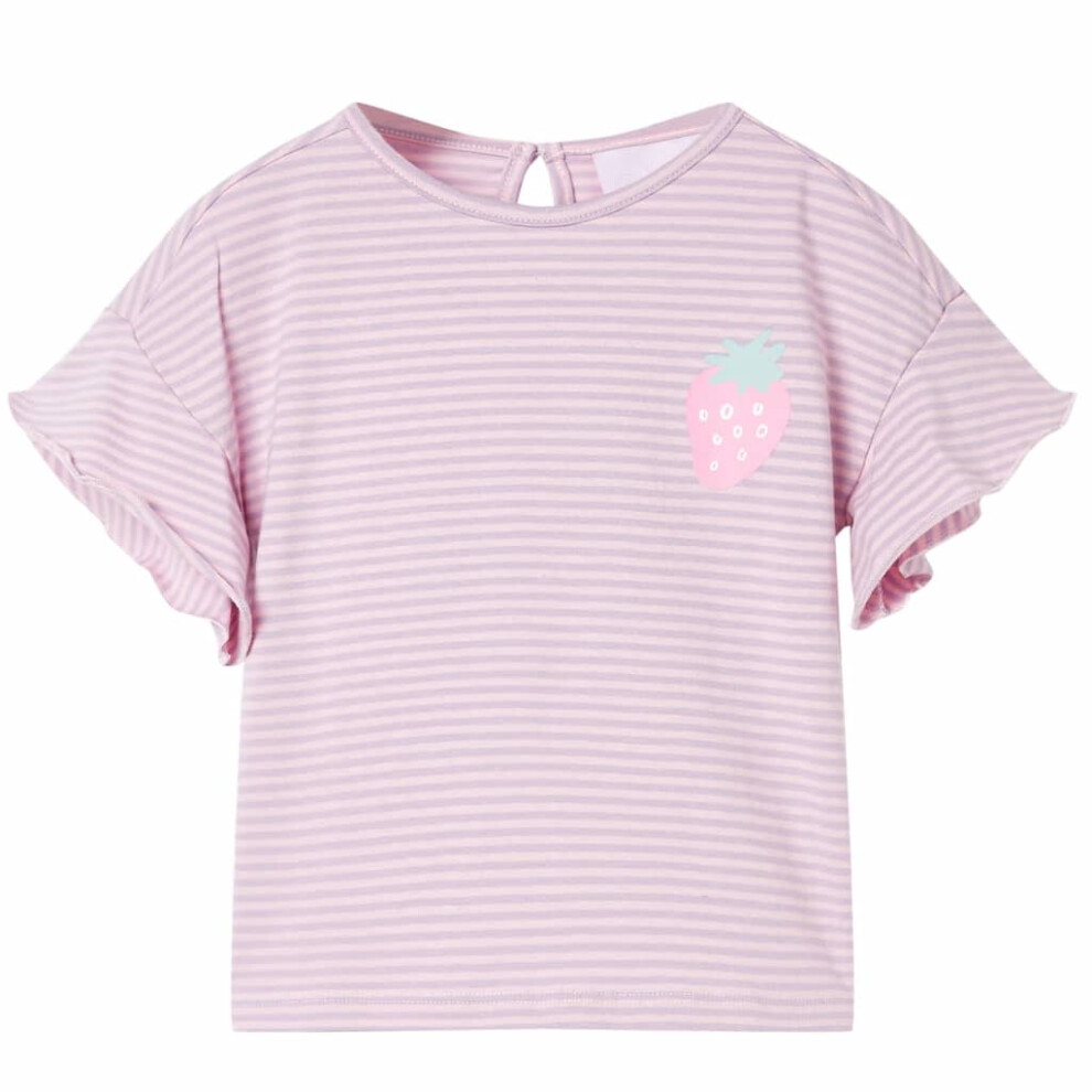 Kids' T-shirt with Ruffled Sleeves Children's Shirt Tee Kids' Top Lila 140