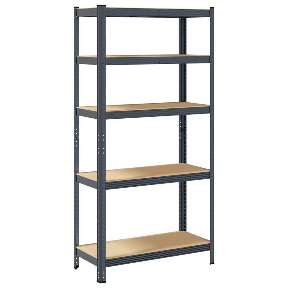 vidaXL 5-Layer Storage Shelf Anthracite Steel&Engineered Wood garage shelving