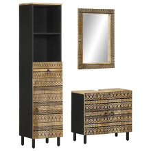 vidaXL 3 Piece Bathroom Furniture Set Solid Wood Mango bathroom cabinet