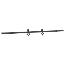 vidaXL Sliding Door Hardware Kit 213.5 cm Steel Black sliding door hardware