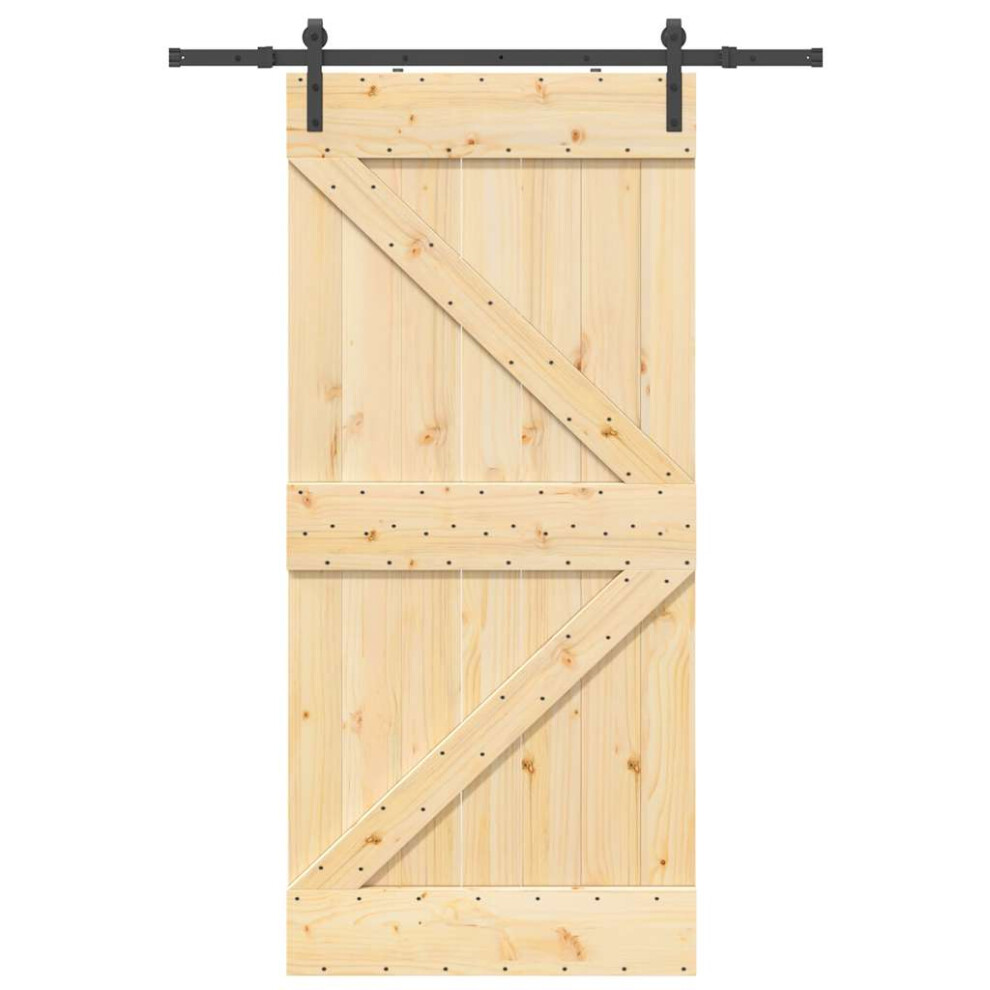 vidaXL Sliding Door with Hardware Set 96x210 cm Solid Wood Pine interior door
