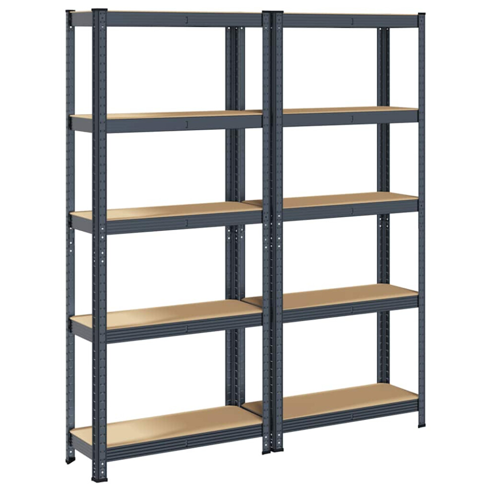 vidaXL 5-Layer Storage Shelves 2 pcs Anthracite Steel&Engineered Wood