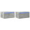 VidaXL vidaXL Wall-mounted Bedside Cabinets with LED Lights 2 pcs Concrete Grey 1