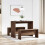 VidaXL vidaXL 3 Piece Dining Table and Bench set Brown Oak Engineered Wood 3