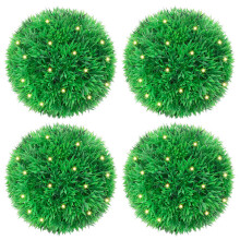 vidaXL Artificial Boxwood Balls with LED Lights 4 pcs Green 12 cm