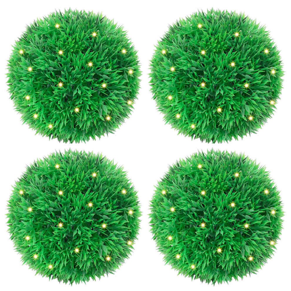 vidaXL Artificial Boxwood Balls with LED Lights 4 pcs Green 12 cm