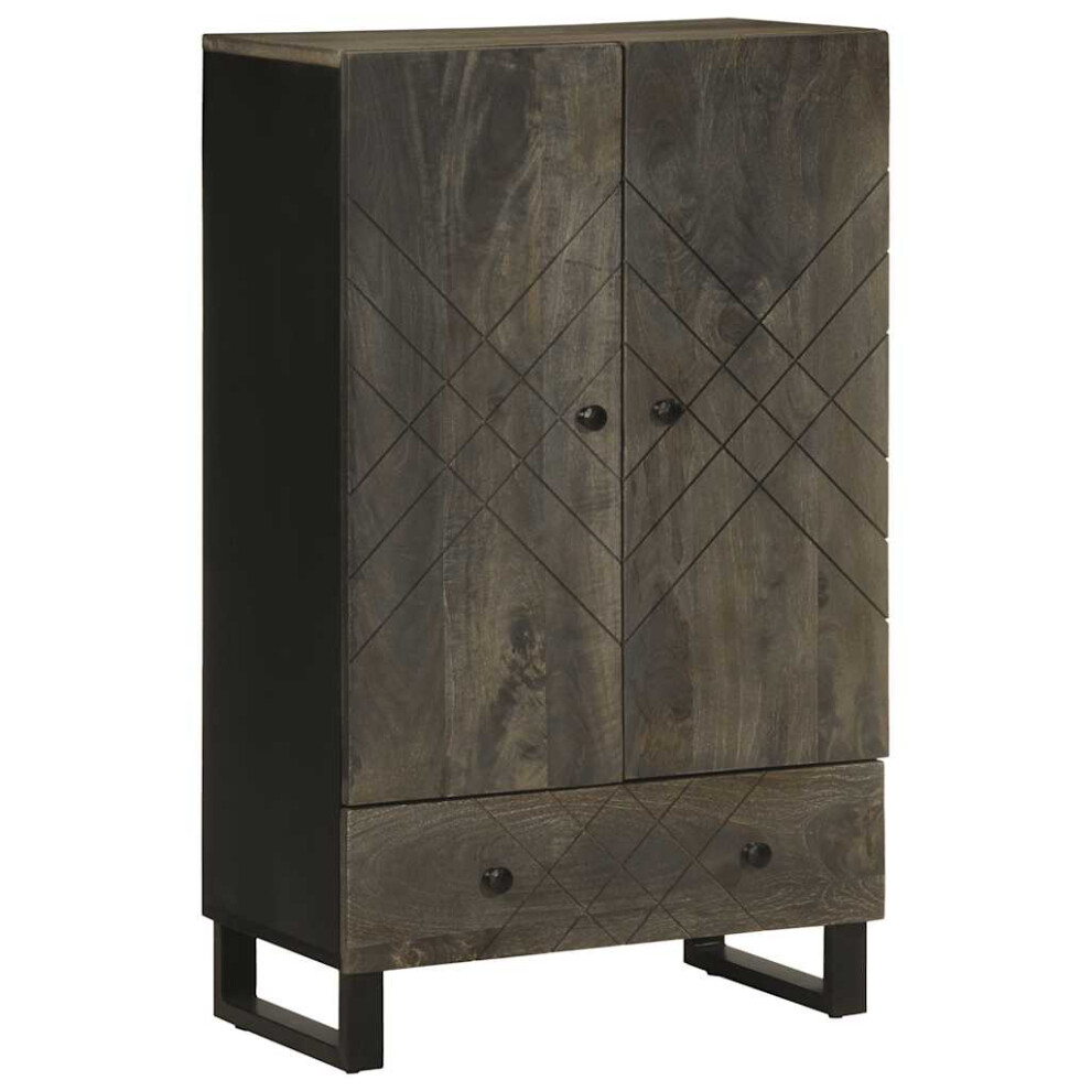 Vidaxl Highboard Black 60X33x100 Cm Solid Wood Mango Side Cabinet