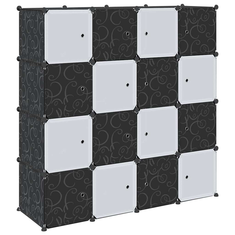 vidaXL Storage Cube Organiser With 16 Cubes And Hanging Rods PP