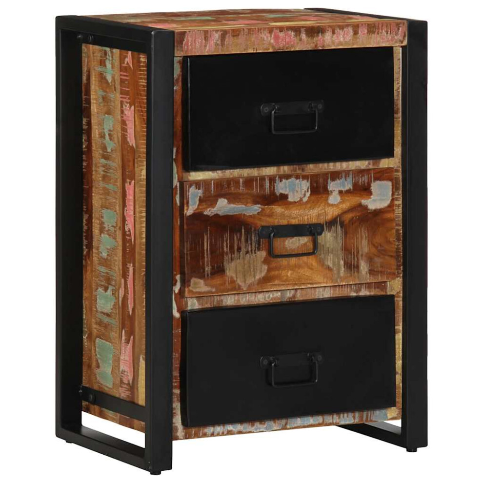 Vidaxl Drawer Cabinet Multicolour 50X35x70 Cm Solid Wood Reclaimed