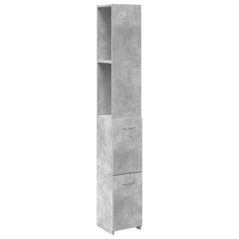 vidaXL Bathroom Cabinet Concrete Grey 25x25x170 cm Engineered Wood