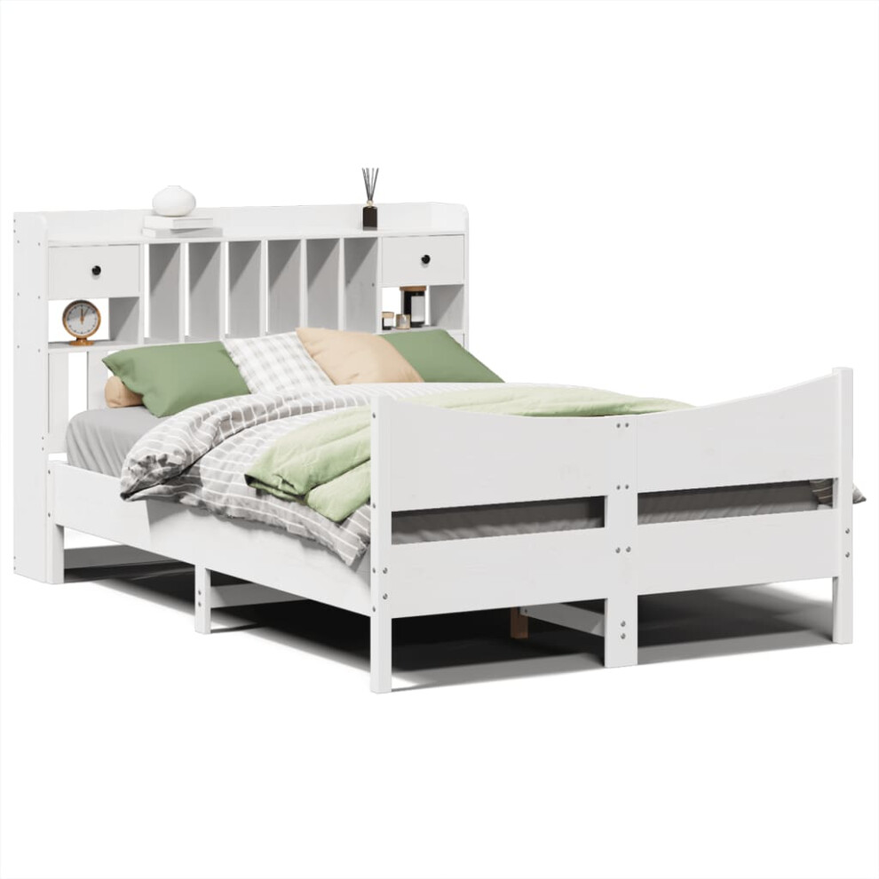 Vidaxl Bed Frame Without Mattress Bed Base White 160X200 Cm Solid Wood Pine