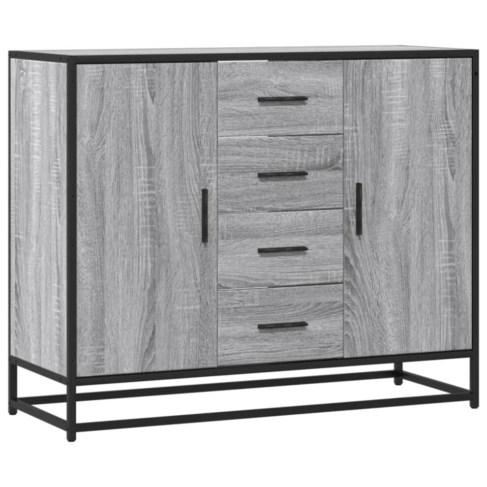 Vidaxl Sideboard Cupboard Side Cabinet Highboard Grey Sonoma Engineered Wood