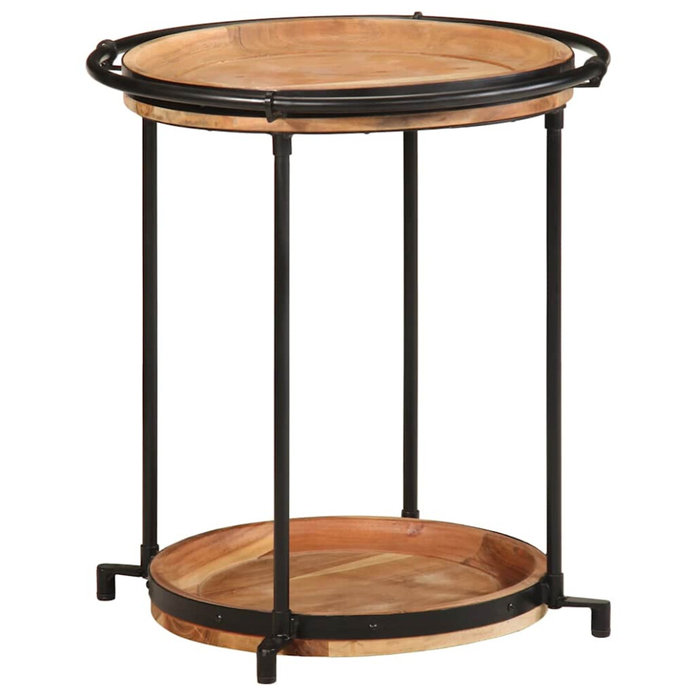 Vidaxl Side Table Ø55x60 Cm Solid Wood Acacia End Table Sofa Side Table