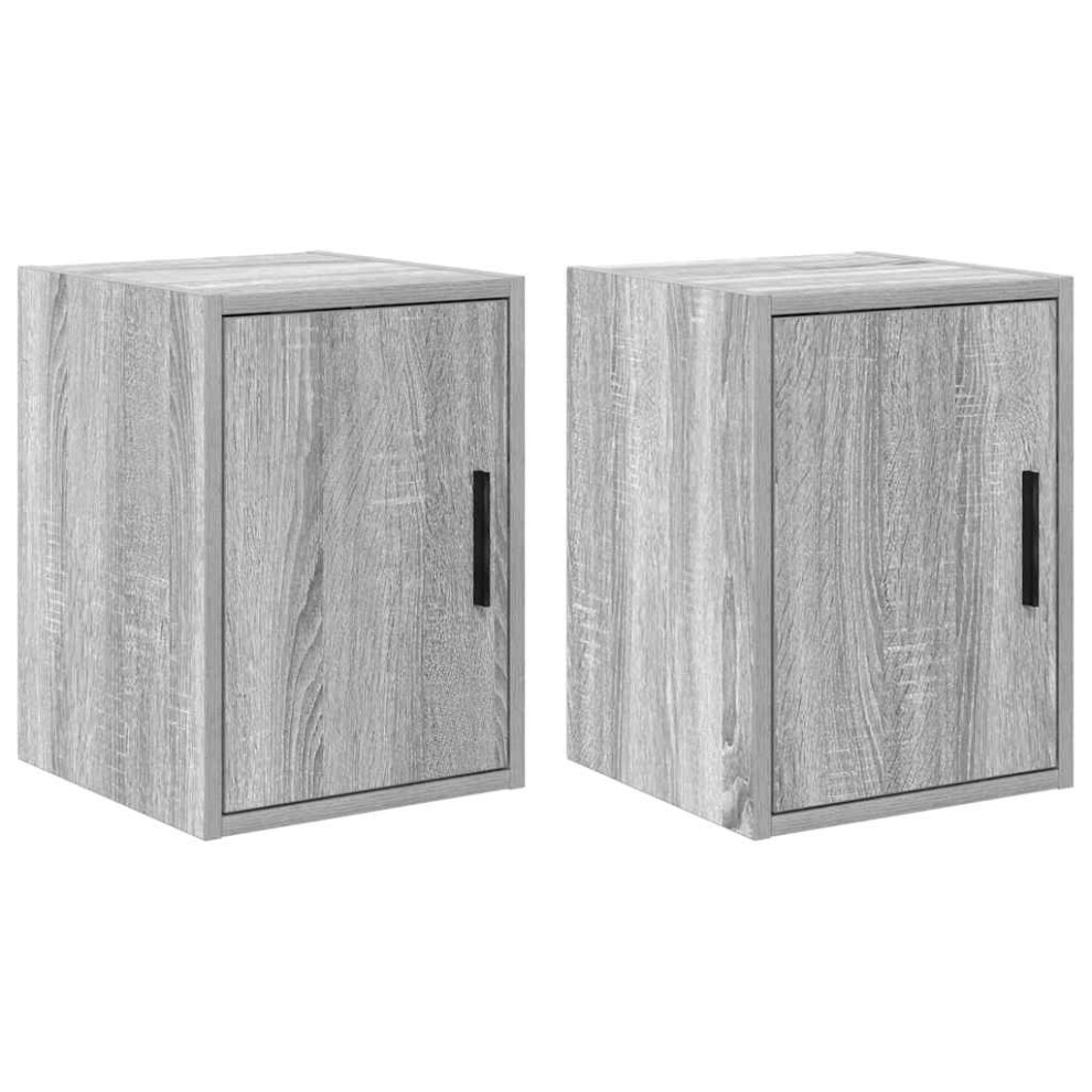 vidaXL Garage Wall Cabinets 2 Pcs Grey Sonoma Engineered Wood Cabinet