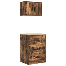 vidaXL Garagenschränke 2 Stk. Räuchereiche Holzwerkstoff