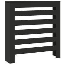 vidaXL Radiator Cover Heater Cover Slats Radiator Shelf Black Engineered Wood