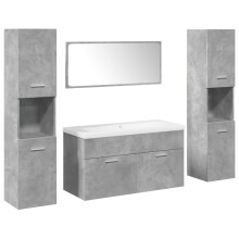 vidaXL Bathroom Furniture Set 5 Piece Cabinet Concrete Grey Engineered Wood