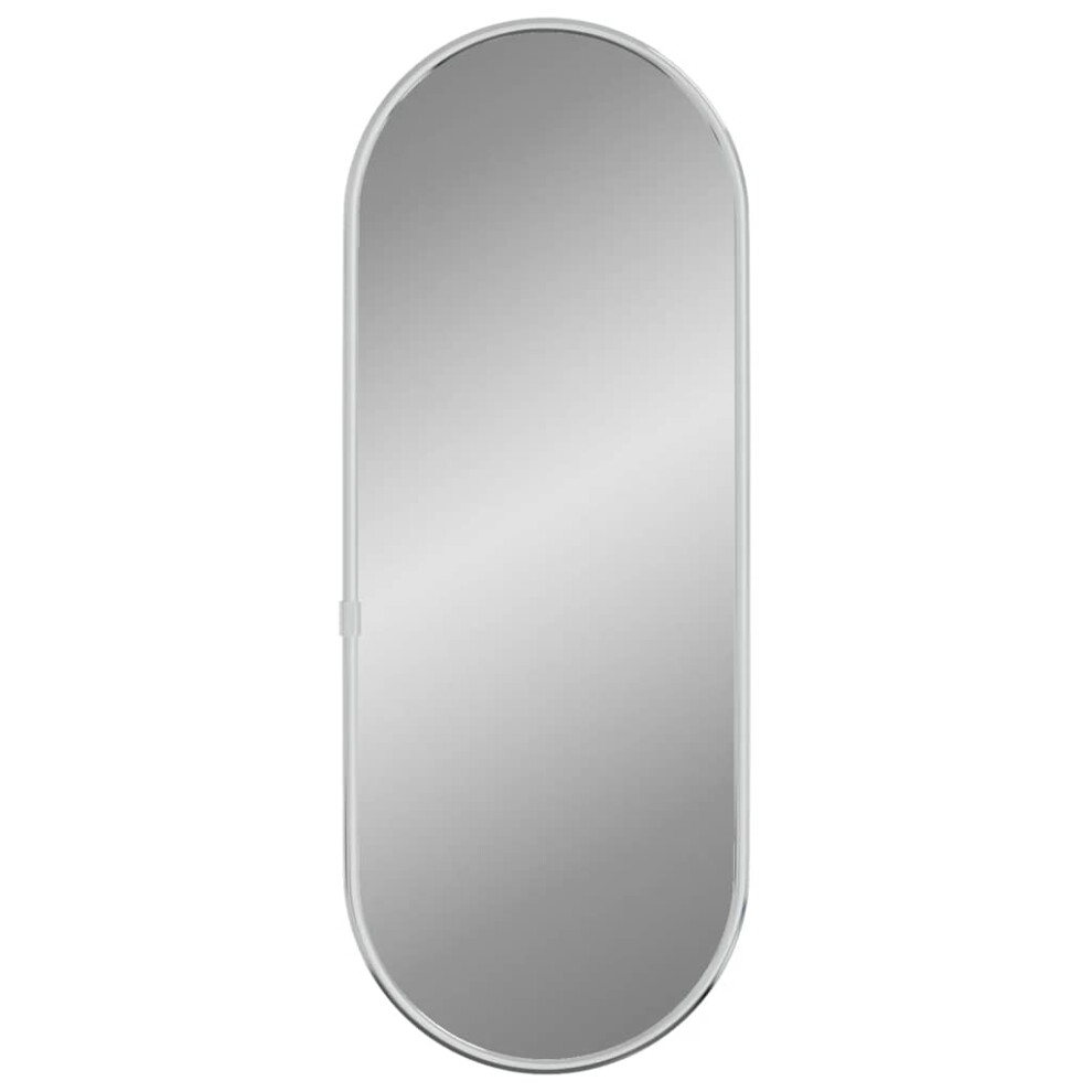 vidaXL Wall Mirror Silver 40x15 cm Oval Hall Vanity Make up Cosmetic Mirror