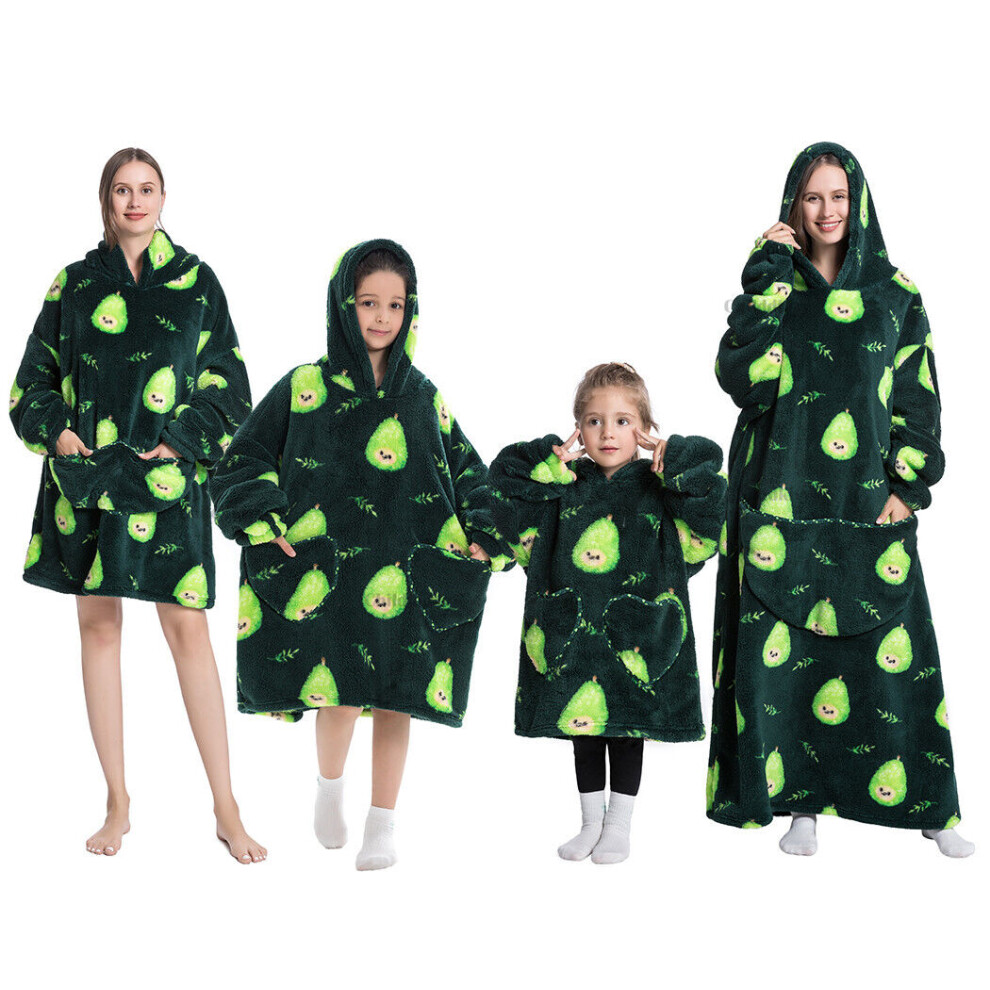 (pear, Kid-free size) Winter Warm Blanket Hoodie Oversized Plush Soft Sherpa Fleece Sweatshirt match