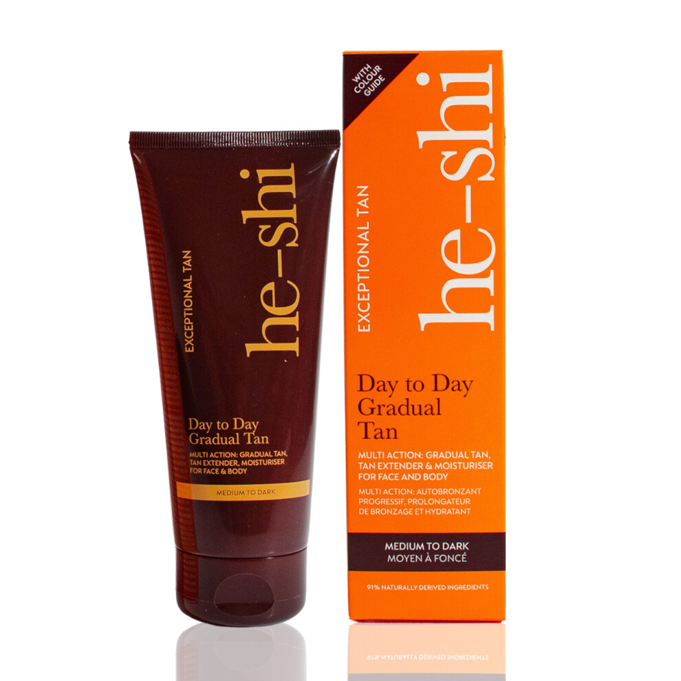 He-Shi Tan Dark Brown Day To Day Gradual Tan - Dark Colour Shade In | Size: 200Ml - Image 2