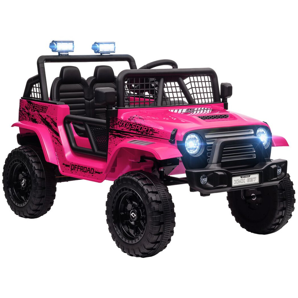 Aiyaplay Pink 12V Kids Ride-On Truck With Suspension, Dual Motors, Remote, Music & Lights - 50Min Run Time - 370-354V70pk For Ages 3-6