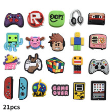 21pcs Roblox Game Shoes Decoration Shoe Charms For Croc Clog Sandals Decoration Accessories For Kids Adults Party's Favor Gifts