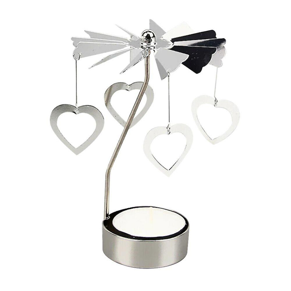 (Heart) Christmas Rotary Spinning Tealight Candle Candlestick Holder Xmas Carousel Decoration Ornament Gift-image-OPC-PFW88FN-NEW