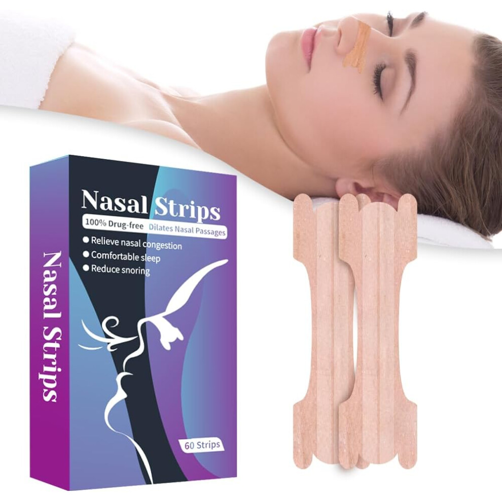 Sesamecave Nasal Strips 60 Pieces Nose Strips Snoring Aids Anti Snore