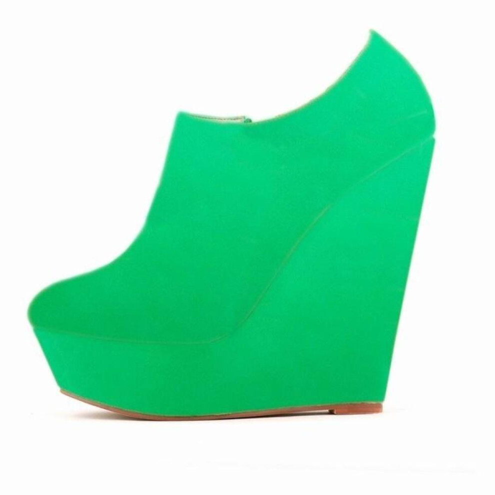 (green, 39) Winter High Heels Suede Shoes Ankle Boots Wedges Women Platform Elegent High Heels Shoes Us Size Wedge Shoe