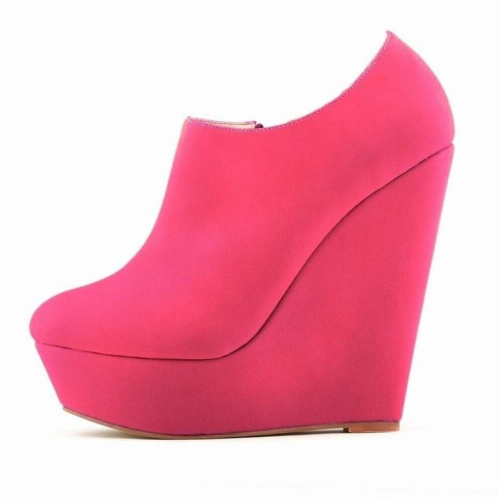 (rose, 36) Winter High Heels Suede Shoes Ankle Boots Wedges Women Platform Elegent High Heels Shoes US Size Wedge shoe