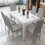 Living And Home (Grey) Set of 6 PU Leather Dining Chairs Kitchen Chairs 3
