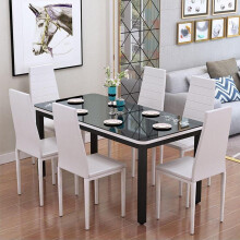 (White) Set of 6 PU Leather Dining Chairs Kitchen Chairs