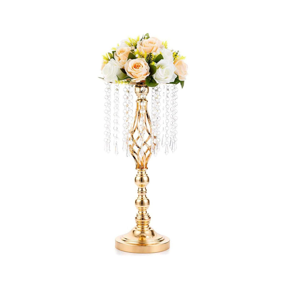 54cm Gold Centerpieces Table Tall Crystal Flower Stand Wedding Decor