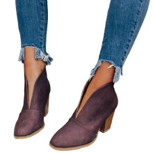 (36, Wine Red) Womens Fashion Boots Casual Shoes Comfy Soft Booties