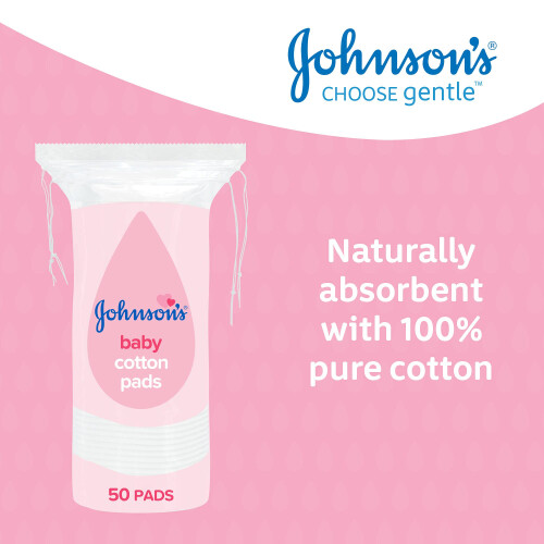 Johnson's Baby Cotton Pads - Pack of 12 x 50 2