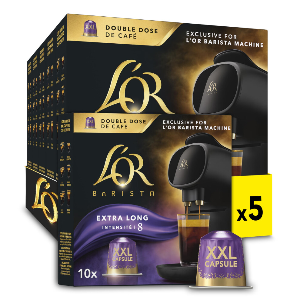 L'OR BARISTA Double Lungo Profondo XXL Aluminium Coffee Capsules (5 X 10 Pods) Intensity 8