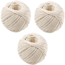 Cotton String Ball, 3 Pack - 100% Cotton Roll Without Added Plastics, Wrapping, Arts and Crafts, Meat Tying, Baking, Garden, Handicrafts, Butcher