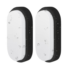14W Outside Black Led Oval Bulkhead Light,Ip54 Waterproof Outdoor led Porch Lights, Outdoor LED External Wall Lights,Ceiling Light,980LM,4000K Natural