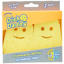 Dish Wand Scrubbing Brush Replacement Heads, Soap Dispensing Dish Brushes, Texture Changing Washing Up Sponges, Detachable Dish Daddy Head Sponge