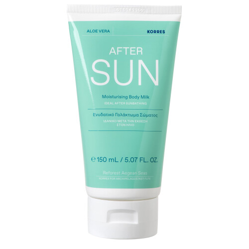 Korres Aloe Vera Moisturising Body Milk, After Sun Care for All Skin Types, Vegan, 150 ml