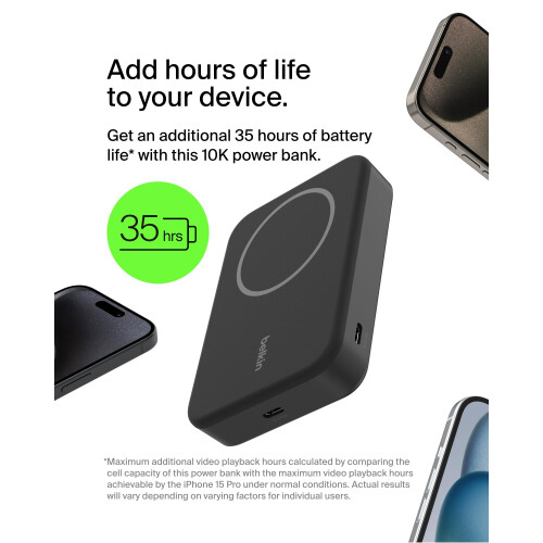 Belkin Drahtlose Powerbank - Belkin - BoostCharge Pro - Magnetisch mit Qi2 - 10000 mAh 2