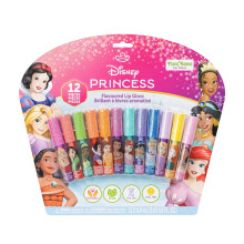 Disney Princess 12 pezzi a base di vegeli a base di lebbro per le labbra gloss festeggiare il primo trucco set per la ragazza perfetta per i pigiama