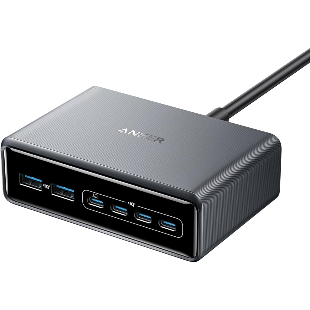 Prime Charger, 200W 6-Port GaN Charging Station, Fast Charging USB C Charger, Compatible with iPhone 16/16 Pro/15/15 Pro, MacBook Pro/Air, iPad Pro,